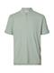 SLHFAVE STRUCTURE SS POLO NOOS aqua gray
