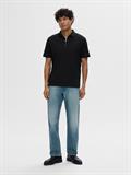 SLHFAVE ZIP SS POLO NOOS black