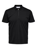 SLHFAVE ZIP SS POLO NOOS black