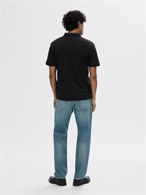 SLHFAVE ZIP SS POLO NOOS black