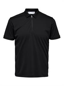 SLHFAVE ZIP SS POLO NOOS black