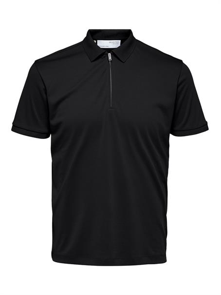 SLHFAVE ZIP SS POLO NOOS black