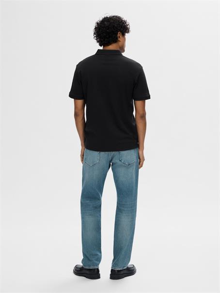 SLHFAVE ZIP SS POLO NOOS black
