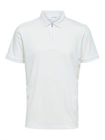 SLHFAVE ZIP SS POLO NOOS cloud dancer