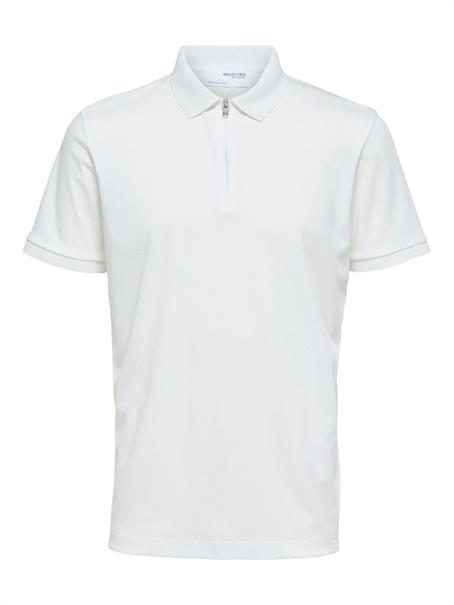 SLHFAVE ZIP SS POLO NOOS cloud dancer