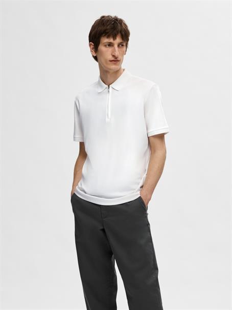 SLHFAVE ZIP SS POLO NOOS cloud dancer