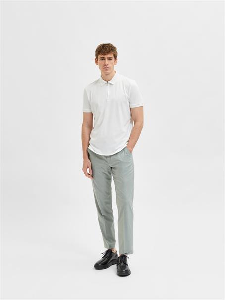 SLHFAVE ZIP SS POLO NOOS cloud dancer