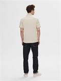 SLHFAVE ZIP SS POLO NOOS oatmeal
