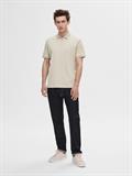 SLHFAVE ZIP SS POLO NOOS oatmeal