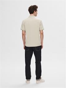 SLHFAVE ZIP SS POLO NOOS oatmeal