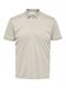 SLHFAVE ZIP SS POLO NOOS oatmeal