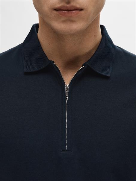SLHFAVE ZIP SS POLO NOOS sky captain