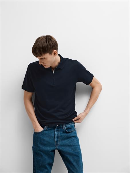 SLHFAVE ZIP SS POLO NOOS sky captain