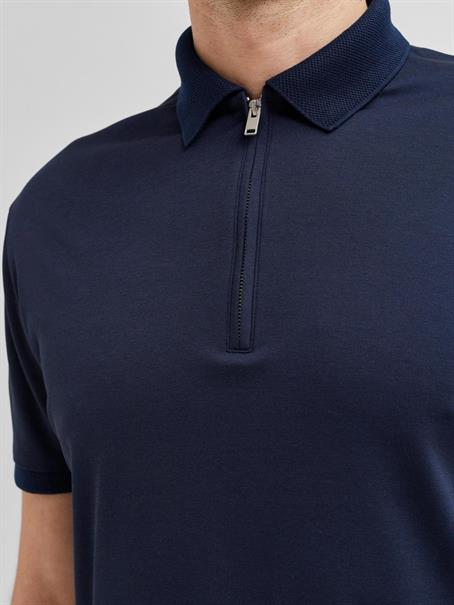 SLHFAVE ZIP SS POLO NOOS sky captain