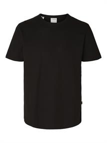 SLHJOSEPH PIQUE SS O-NECK TEE black