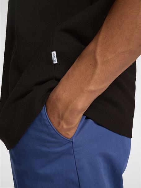 SLHJOSEPH PIQUE SS O-NECK TEE black