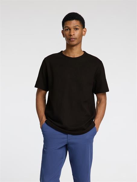 SLHJOSEPH PIQUE SS O-NECK TEE black