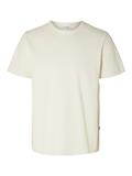 SLHJOSEPH PIQUE SS O-NECK TEE egret