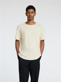 SLHJOSEPH PIQUE SS O-NECK TEE egret