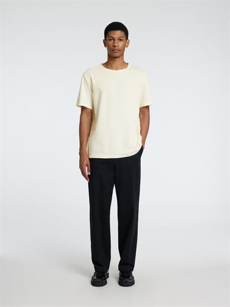 SLHJOSEPH PIQUE SS O-NECK TEE egret