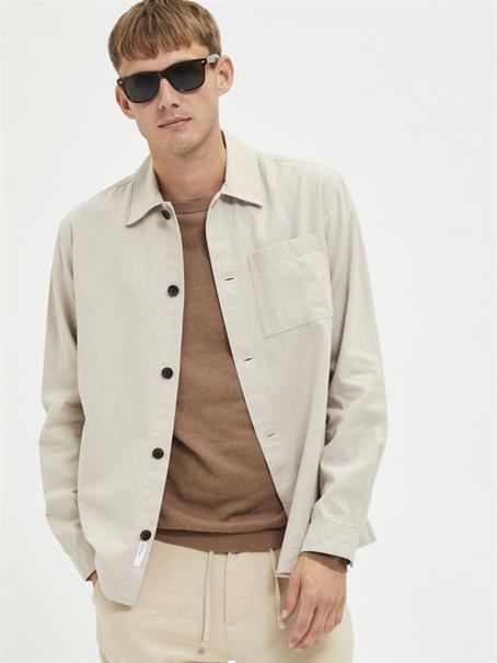 SLHLOOSEBLAS-LINEN OVERSHIRT LS W NOOS angora