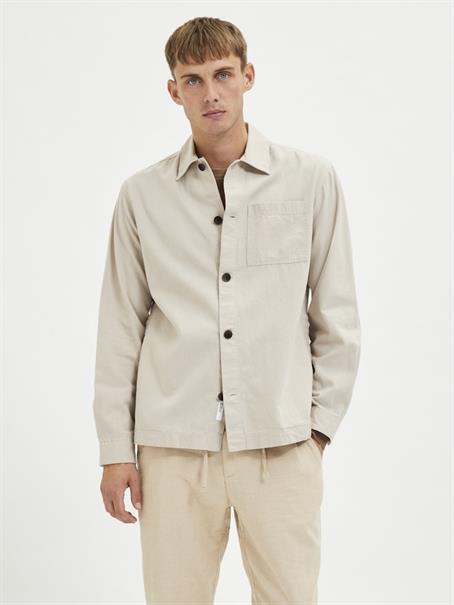 SLHLOOSEBLAS-LINEN OVERSHIRT LS W NOOS angora