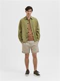 SLHLOOSEBLAS-LINEN OVERSHIRT LS W NOOS olive branch
