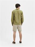 SLHLOOSEBLAS-LINEN OVERSHIRT LS W NOOS olive branch