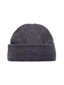 SLHMERINO WOOL SAILOR RIB BEANIE B NOOS dark grey melange