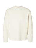 SLHMIKE LIGHT LS KNIT RELAXED MOCK NECK egret