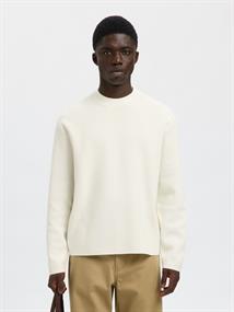 SLHMIKE LIGHT LS KNIT RELAXED MOCK NECK egret