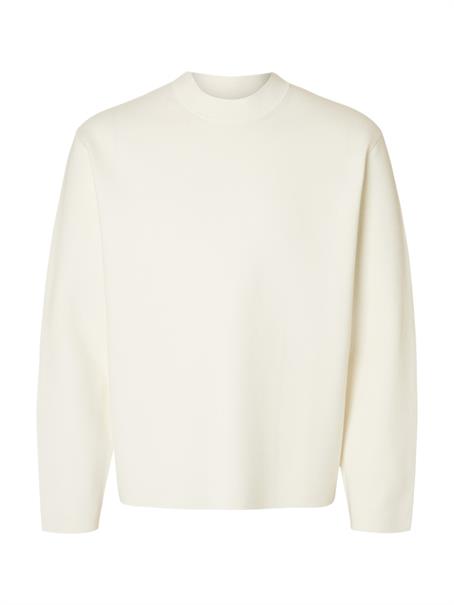 SLHMIKE LIGHT LS KNIT RELAXED MOCK NECK egret