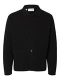 SLHMIKE LIGHT RELAXED POLO CARDIGAN NOOS black