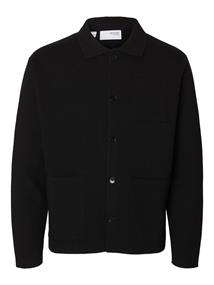 SLHMIKE LIGHT RELAXED POLO CARDIGAN NOOS black