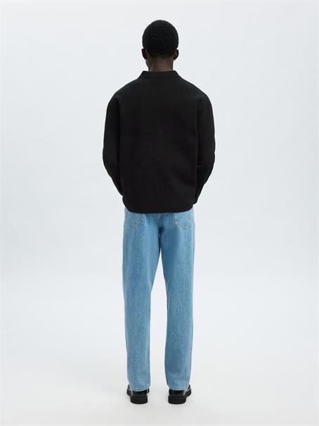 SLHMIKE LIGHT RELAXED POLO CARDIGAN NOOS black