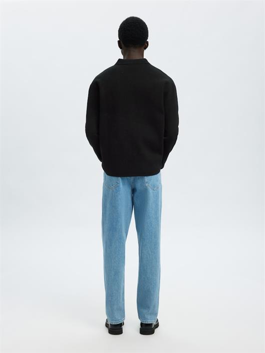 slhmike-light-relaxed-polo-cardigan-noos-black