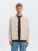 SLHMIKE LIGHT RELAXED POLO CARDIGAN NOOS oatmeal