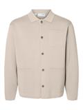 SLHMIKE LIGHT RELAXED POLO CARDIGAN NOOS oatmeal