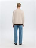 SLHMIKE LIGHT RELAXED POLO CARDIGAN NOOS oatmeal