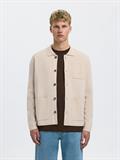 SLHMIKE LIGHT RELAXED POLO CARDIGAN NOOS oatmeal