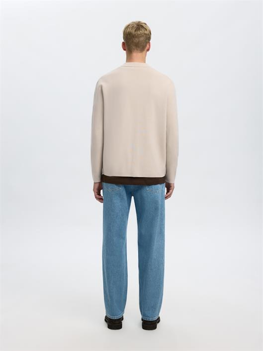 slhmike-light-relaxed-polo-cardigan-noos-oatmeal