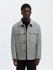 SLHMITCH WOOL BLEND SHACKET NOOS grey melange