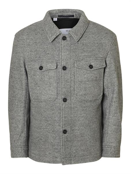 SLHMITCH WOOL BLEND SHACKET NOOS grey melange