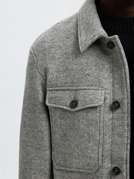 SLHMITCH WOOL BLEND SHACKET NOOS grey melange