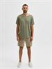 SLHMORGAN STRIPE SS O-NECK TEE NOOS deep lichen green