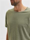 SLHMORGAN STRIPE SS O-NECK TEE NOOS deep lichen green