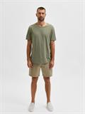 SLHMORGAN STRIPE SS O-NECK TEE NOOS deep lichen green