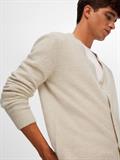 SLHRAI LS KNIT BUTTON CARDIGAN oatmeal
