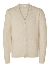 SLHRAI LS KNIT BUTTON CARDIGAN oatmeal