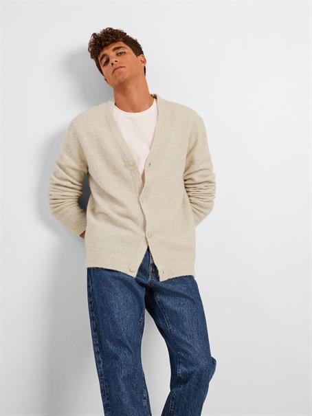SLHRAI LS KNIT BUTTON CARDIGAN oatmeal